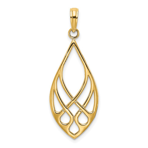 Lex & Lu 14k Yellow Gold Celtic Knot Teardrop Charm - Lex & Lu