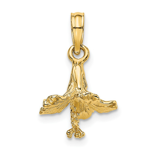 Lex & Lu 14k Yellow Gold 3D Hibiscus Flower Charm - Lex & Lu