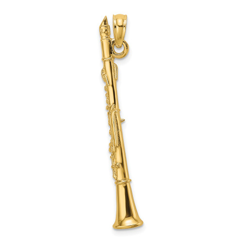 Lex & Lu 14k Yellow Gold 3D CLARINET Charm - Lex & Lu