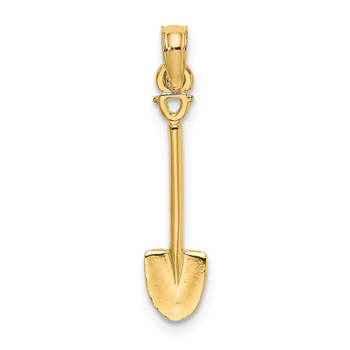 Lex & Lu 14k Yellow Gold 3D Polished SHOVEL GARDEN TOOL Charm - Lex & Lu