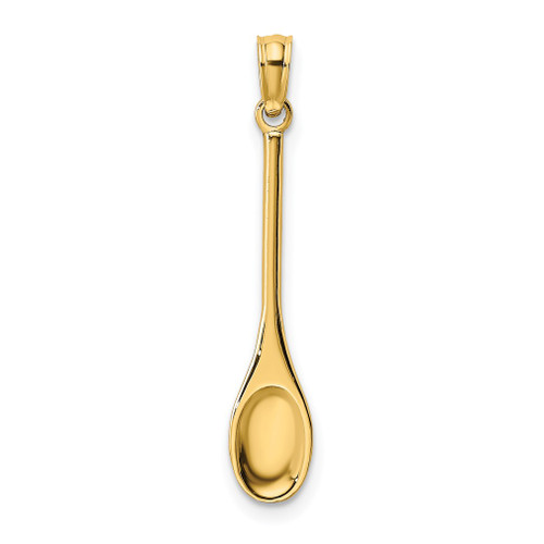 Lex & Lu 14k Yellow Gold Polished 3D Wooden Spoon Charm - Lex & Lu