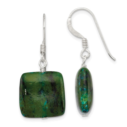 Lex & Lu Sterling Silver Chrysocolla Earrings LAL23883 - Lex & Lu