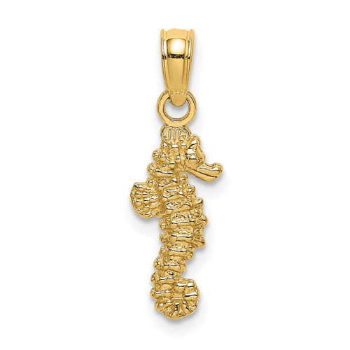 Lex & Lu 14k Yellow Gold 3D Mini Seahorse Charm - Lex & Lu