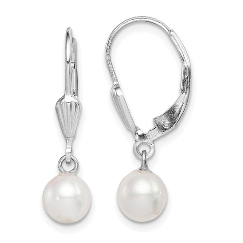 Lex & Lu Sterling Silver 6-7mm White FWC Pearl Leverback Earrings LAL23886 - Lex & Lu