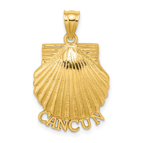 Lex & Lu 14k Yellow Gold 2D Cancun Under Scallop Shell Charm - Lex & Lu