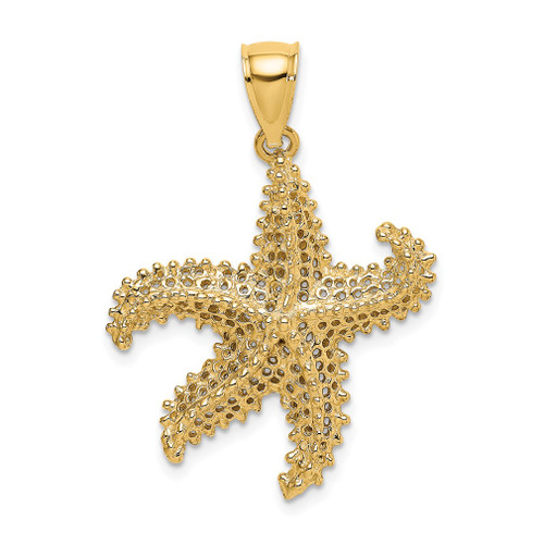 Lex & Lu 14k Yellow Gold 2D Starfish w/Small Holes Charm - Lex & Lu