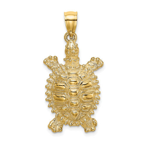 Lex & Lu 14k Yellow Gold 2D Land Turtle Charm LALK7643 - Lex & Lu