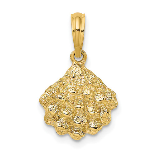 Lex & Lu 14k Yellow Gold 2D Textured Oyster Shell Charm LALK7654 - Lex & Lu