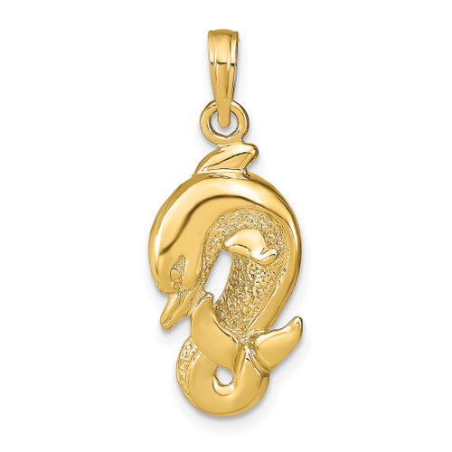 Lex & Lu 14k Yellow Gold Dolphin Pendant - Lex & Lu