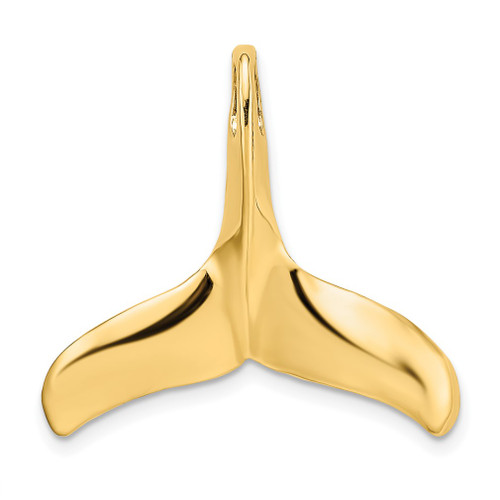 Lex & Lu 14k Yellow Gold 3D Polished and Textured Whale Tail Charm - Lex & Lu