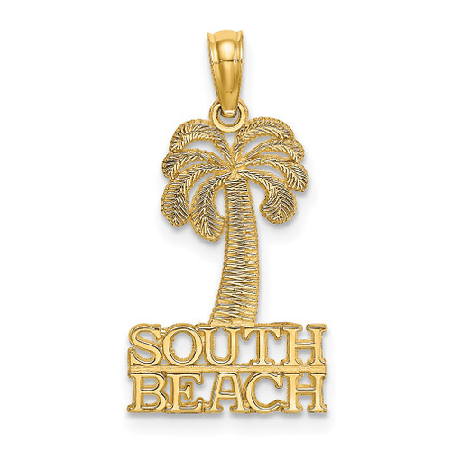 Lex & Lu 14k Yellow Gold SOUTH BEACH Under Palm Tree Charm - Lex & Lu