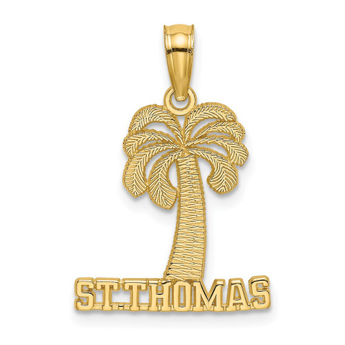 Lex & Lu 14k Yellow Gold ST. THOMAS Under Palm Tree Charm - Lex & Lu