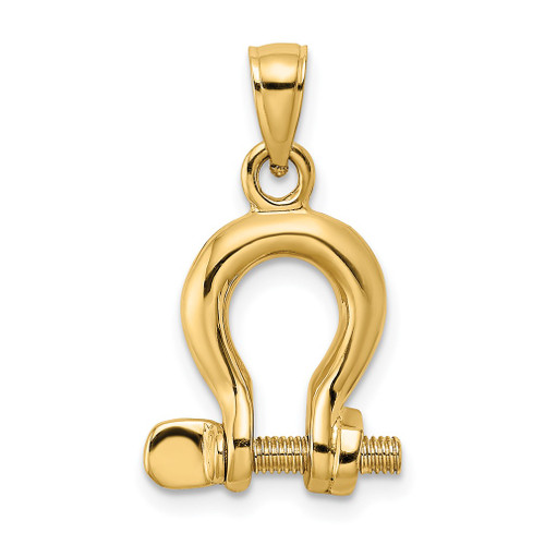 Lex & Lu 14k Yellow Gold 3D Medium Shackle Link Screw Charm - Lex & Lu