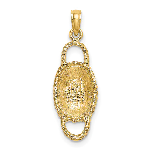 Lex & Lu 14k Yellow Gold 3D 2 Handles Oval Basket Charm - Lex & Lu