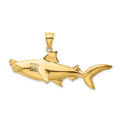 Lex & Lu 14k Yellow Gold 3D Hammerhead Shark Charm - Lex & Lu