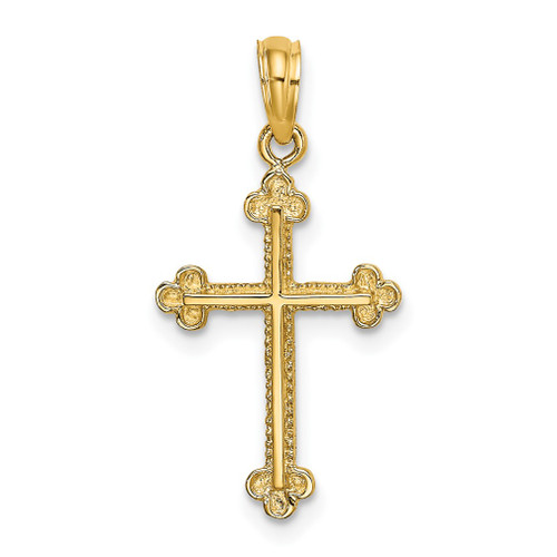 Lex & Lu 14k Yellow Gold Cross w/Spade Tip Edges Charm - Lex & Lu