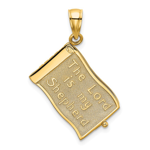 Lex & Lu 14k Yellow Gold Moveable Pages THE LORD IS MY SHEPHERD (PSALM 23) Charm - Lex & Lu