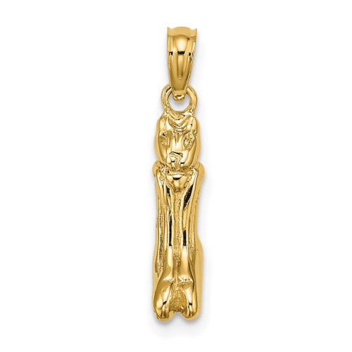 Lex & Lu 14k Yellow Gold 3D and Polished MARCO ISLAND CAT Charm - Lex & Lu