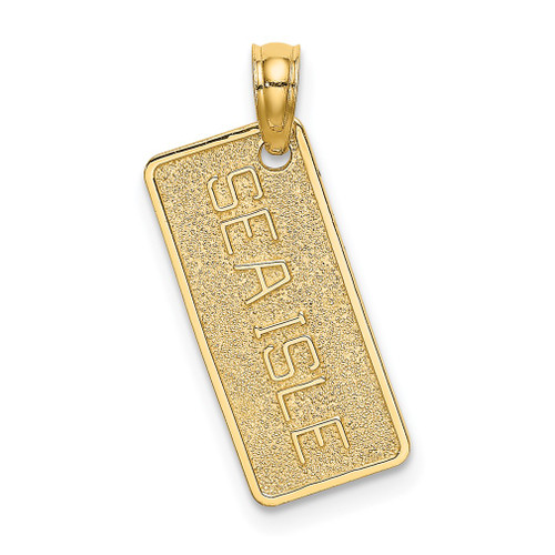 Lex & Lu 14k Yellow Gold Textured SEA ISLE License Plate Charm - Lex & Lu