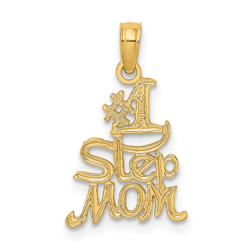 Lex & Lu 14k Yellow Gold Polished and Engraved #1 STEP MOM Charm - Lex & Lu