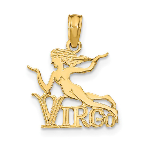 Lex & Lu 14k Yellow Gold Engraved Block Virgo Charm - Lex & Lu