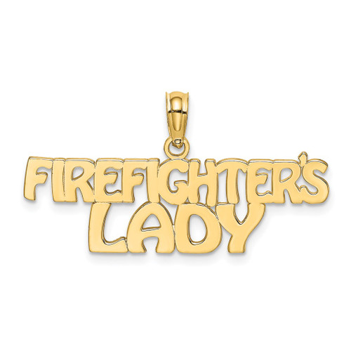 Lex & Lu 14k Yellow Gold Firefighter's Lady Charm - Lex & Lu