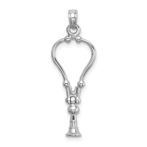 Lex & Lu 14k White Gold 3D Stethoscope Pendant - Lex & Lu