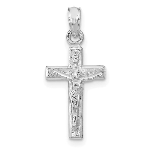 Lex & Lu 14k White Gold Crucifix Pendant LALK9601W - Lex & Lu