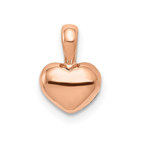 Lex & Lu 14k Rose Gold Polished 3D Heart Charm - Lex & Lu