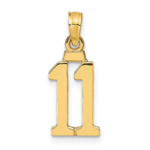 Lex & Lu 14k Yellow Gold Polished Number 11 Pendant - Lex & Lu