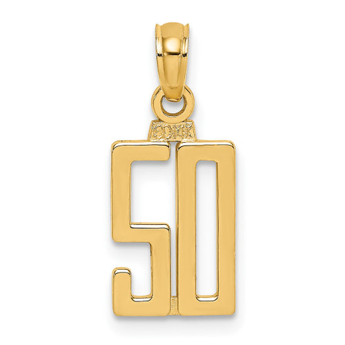 Lex & Lu 14k Yellow Gold 50 Block Style Charm - Lex & Lu