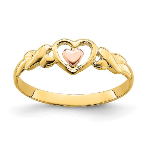 Lex & Lu 14k Two-tone Gold Polished Hearts Ring Size 7 - Lex & Lu