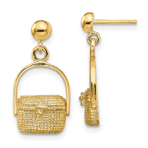 Lex & Lu 14k Yellow Gold Nantucket Basket Earrings 2D LALTE809 - Lex & Lu