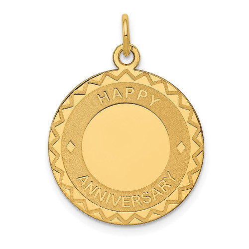 Lex & Lu 14k Yellow Gold Happy Anniversary Charm LALXAC574 - Lex & Lu