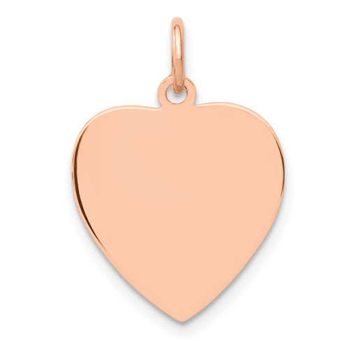 Lex & Lu 14k Rose Gold Polished Heart Shaped Disc Pendant LALXAC809 - Lex & Lu