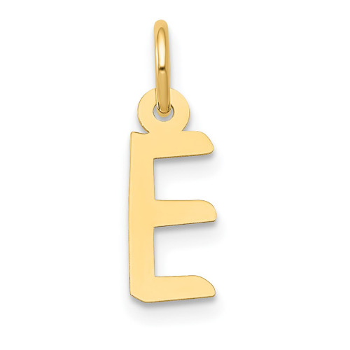 Lex & Lu 14k Yellow Gold Small Slanted Block Initial E Charm - Lex & Lu