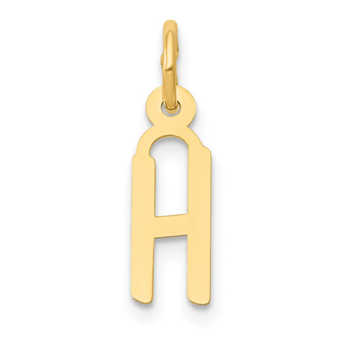 Lex & Lu 14k Yellow Gold Small Slanted Block Initial H Charm - Lex & Lu