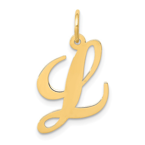 Lex & Lu 14k Yellow Gold Medium Fancy Script Initial L Charm - Lex & Lu