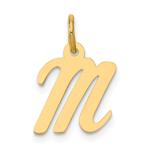 Lex & Lu 14k Yellow Gold Small Script Initial M Charm - Lex & Lu