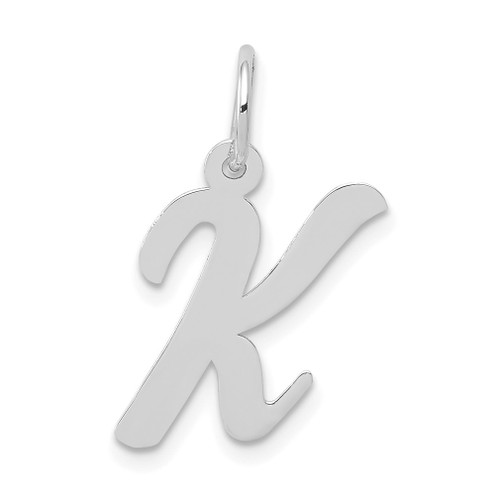 Lex & Lu 14k White Gold Medium Script Initial K Charm - Lex & Lu