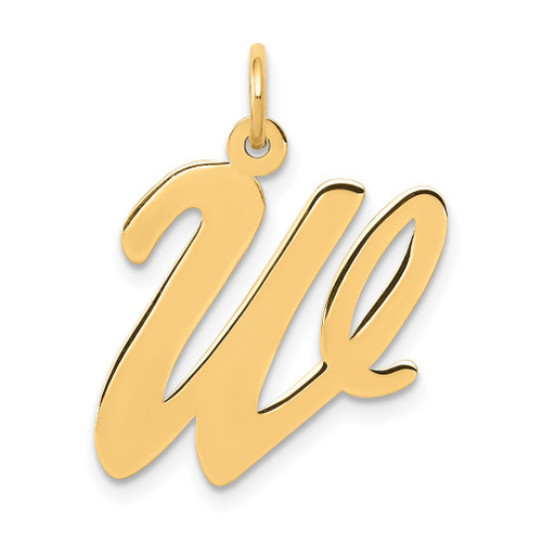 Lex & Lu 14k Yellow Gold Large Script Initial W Charm - Lex & Lu