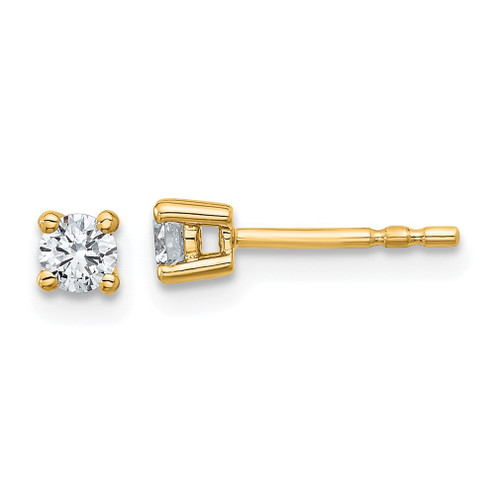 Lex & Lu 14k Yellow Gold 1/4ctw VS/SI, D E F, Lab Grown Diamond 4-Prg Earrings LAL249 - Lex & Lu