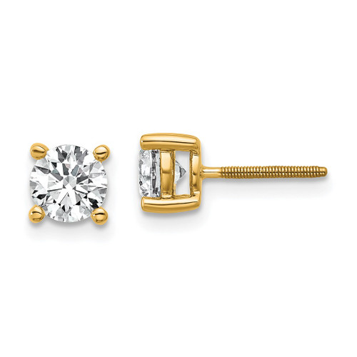 Lex & Lu 14k Yellow Gold 1ctw VS/SI, D E F, Lab Grown Diamond Screwback Earrings LAL363 - Lex & Lu