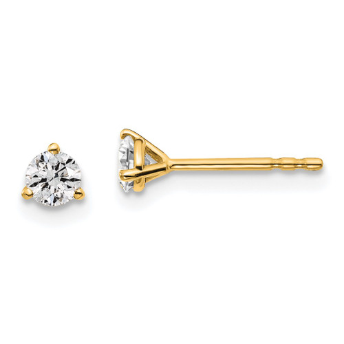 Lex & Lu 14k Yellow Gold 1/3ctw SI1/SI2, G H I, Lab Grown Dia. 3 Prong Earrings LAL396 - Lex & Lu