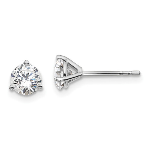 Lex & Lu 14k White Gold 1ctw Cert. VS/SI, D E F, Lab Grown Dia. 3 Prg Earrings LAL429 - Lex & Lu