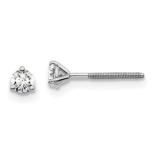 Lex & Lu 14k White Gold 1/5ctw SI1/SI2, G H I, Lab Grown Dia. 3 Prg Earrings LAL456 - Lex & Lu