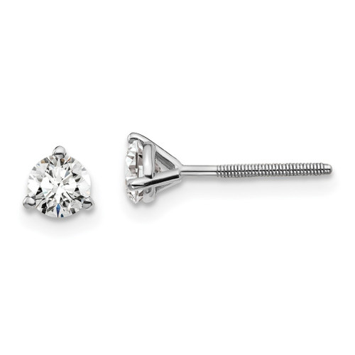 Lex & Lu 14k White Gold 1/2ctw SI1/SI2, G H I, Lab Grown Dia. 3 Prg Earrings LAL480 - Lex & Lu