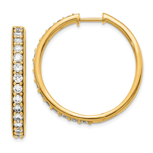 Lex & Lu 14k Yellow Gold Lab Grown Diamond SI1/SI2, G H I, Hoop Earrings LAL616 - Lex & Lu