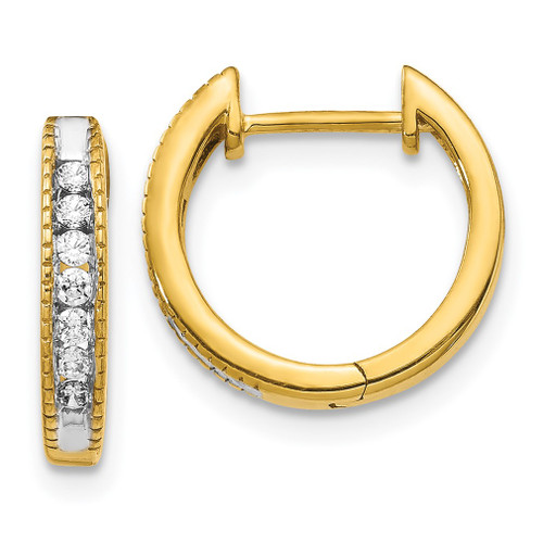 Lex & Lu 14k Yellow Gold Lab Grown Diamond SI1/SI2, G H I, Hoop Earrings LAL649 - Lex & Lu