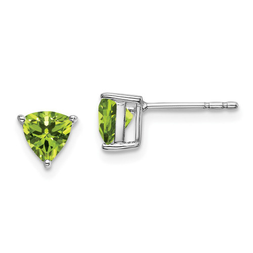 Lex & Lu 14k White Gold Trillion Peridot Earrings - Lex & Lu